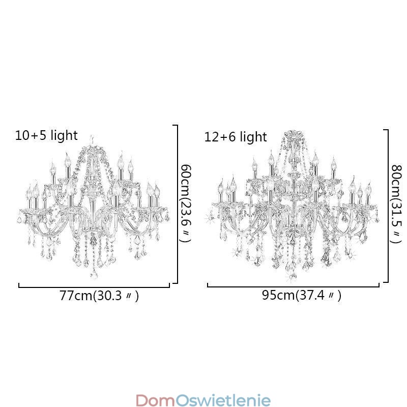 Europejski kryształowy żyrandol Elegancka duża lampa wisząca Bursztyn