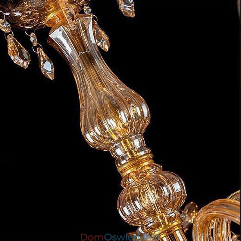 Europejski kryształowy żyrandol Elegancka duża lampa wisząca Bursztyn