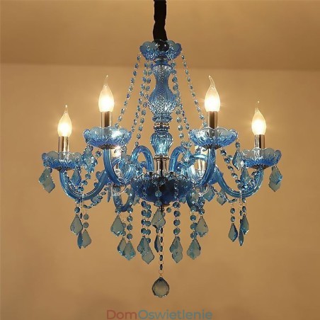 Europejski styl niebieski kryształowy żyrandol unikalna lampa wisząca Europejski styl niebieski kryształowy żyrandol unikalna lampa wisząca
