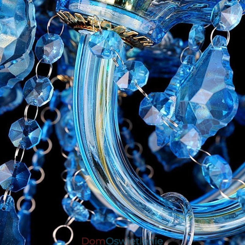 Duży niebieski kryształowy żyrandol europejska lampa wisząca