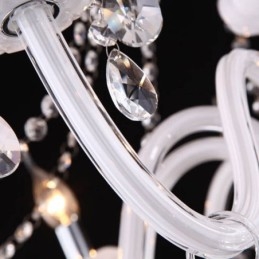 Europejski kryształowy żyrandol Unikalna biała lampa wisząca z jadeitu