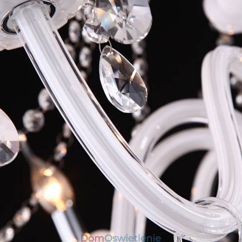 Europejski kryształowy żyrandol Unikalna biała lampa wisząca z jadeitu