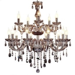 Duży europejski kryształowy żyrandol, elegancka lampa wisząca