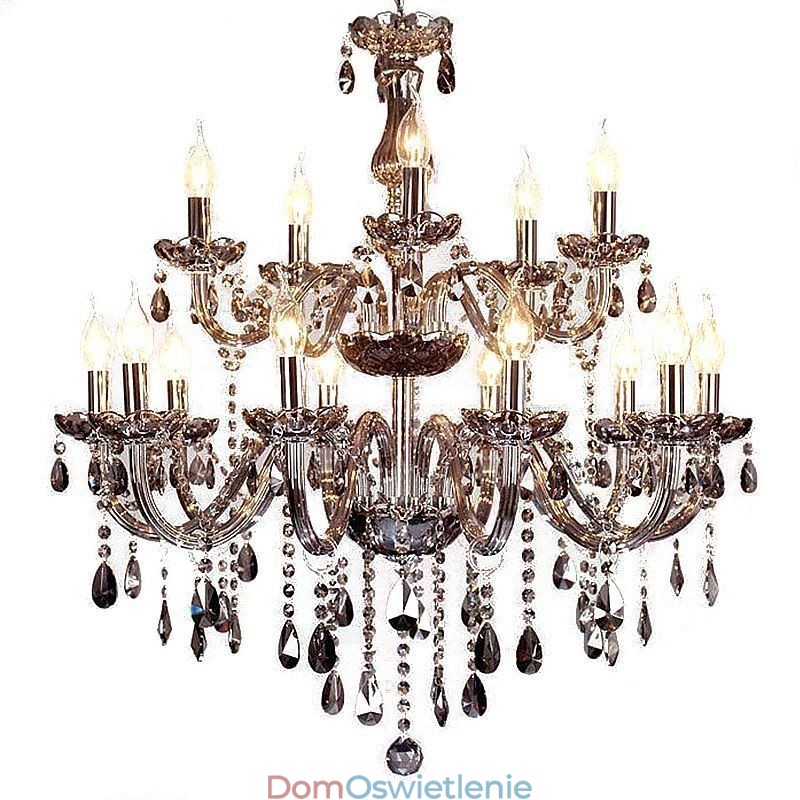 Duży europejski kryształowy żyrandol, elegancka lampa wisząca