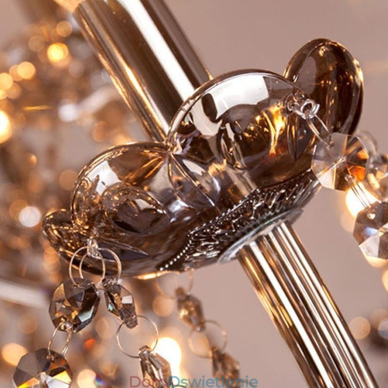 Duży europejski kryształowy żyrandol, elegancka lampa wisząca