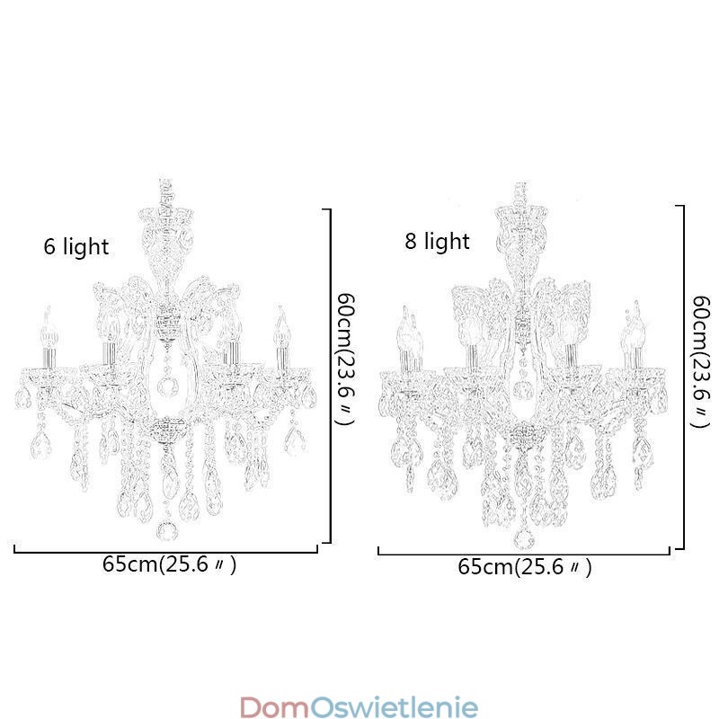 Elegancki kryształowy żyrandol europejska lampa wisząca