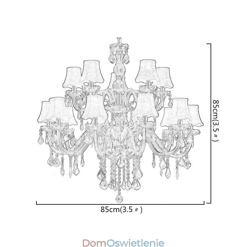 Duży luksusowy kryształowy żyrandol z europejskim bursztynowym oświetleniem sufitowym