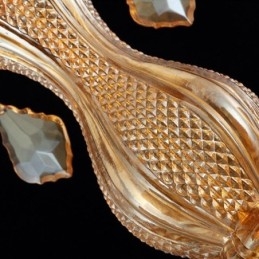 Duży luksusowy kryształowy żyrandol z europejskim bursztynowym oświetleniem sufitowym