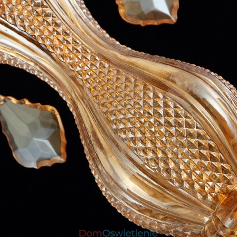 Duży luksusowy kryształowy żyrandol z europejskim bursztynowym oświetleniem sufitowym