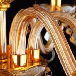 Europejski kryształowy żyrandol Elegancka bursztynowa lampa wisząca