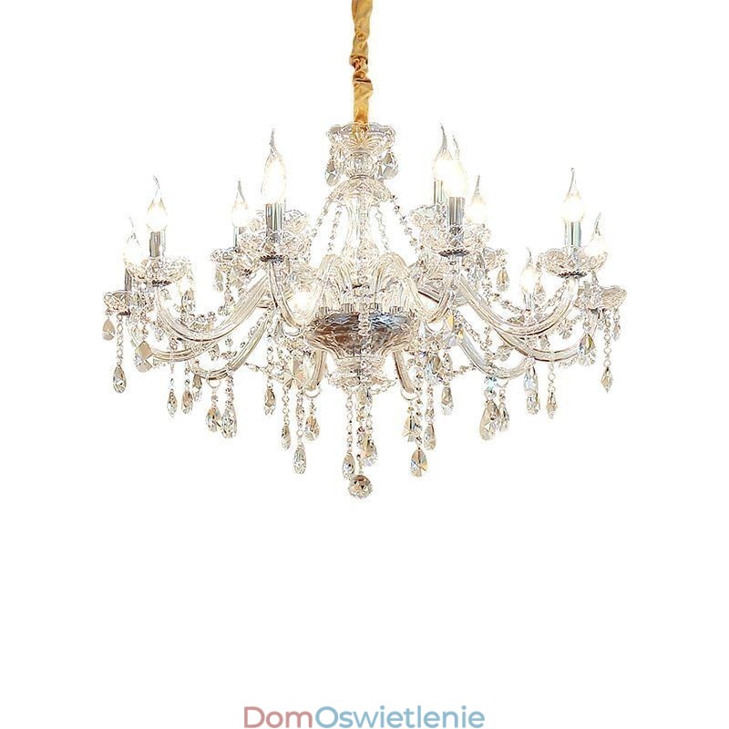 Nowoczesny kryształowy żyrandol europejska przezroczysta lampa wisząca