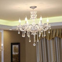 Nowoczesny kryształowy żyrandol europejska przezroczysta lampa wisząca