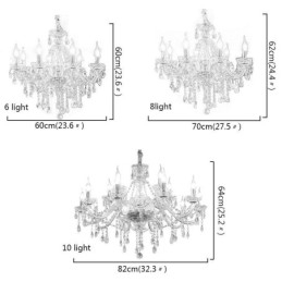 Nowoczesny kryształowy żyrandol europejska przezroczysta lampa wisząca
