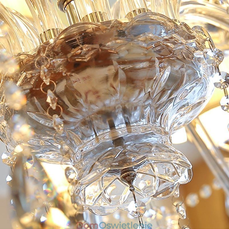 Nowoczesny kryształowy żyrandol europejska przezroczysta lampa wisząca