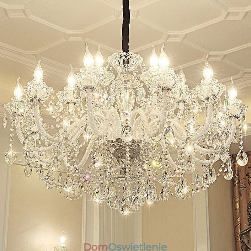 Luksusowy kryształowy żyrandol, europejska elegancka lampa wisząca