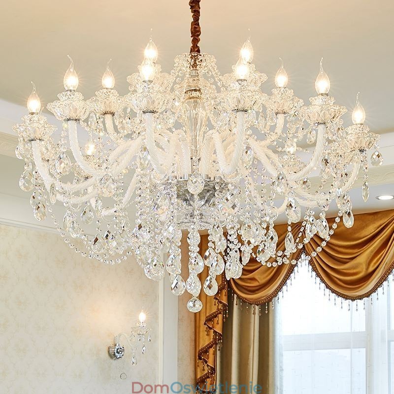 Luksusowy kryształowy żyrandol, europejska elegancka lampa wisząca