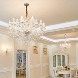 Luksusowy kryształowy żyrandol, europejska elegancka lampa wisząca
