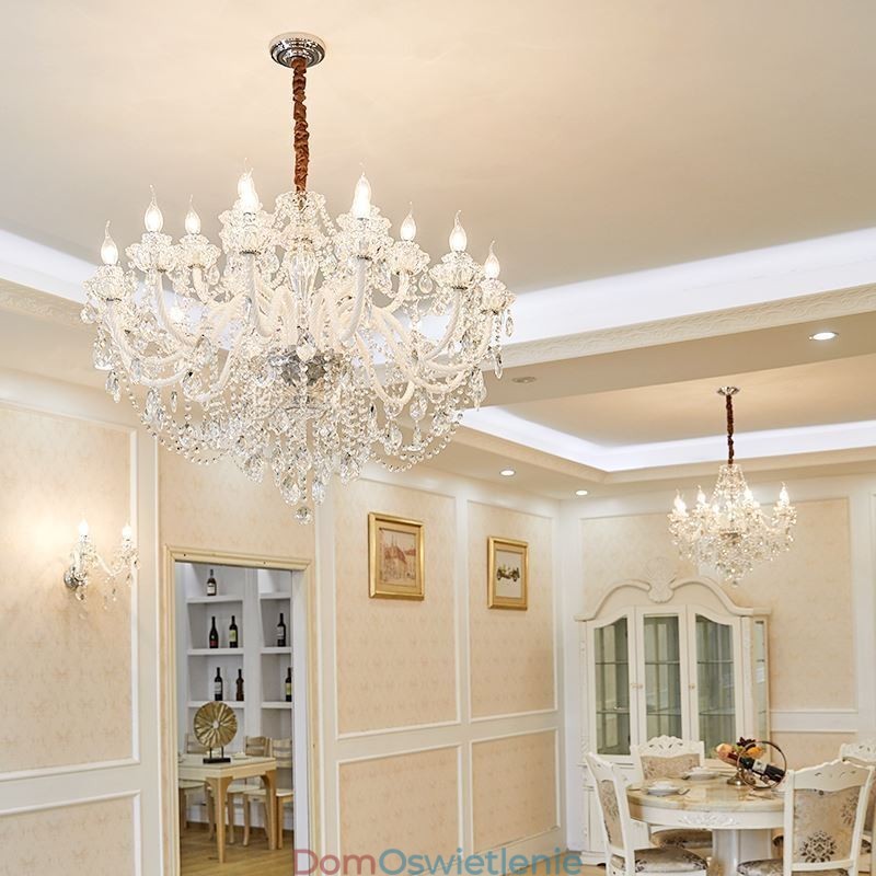 Luksusowy kryształowy żyrandol, europejska elegancka lampa wisząca
