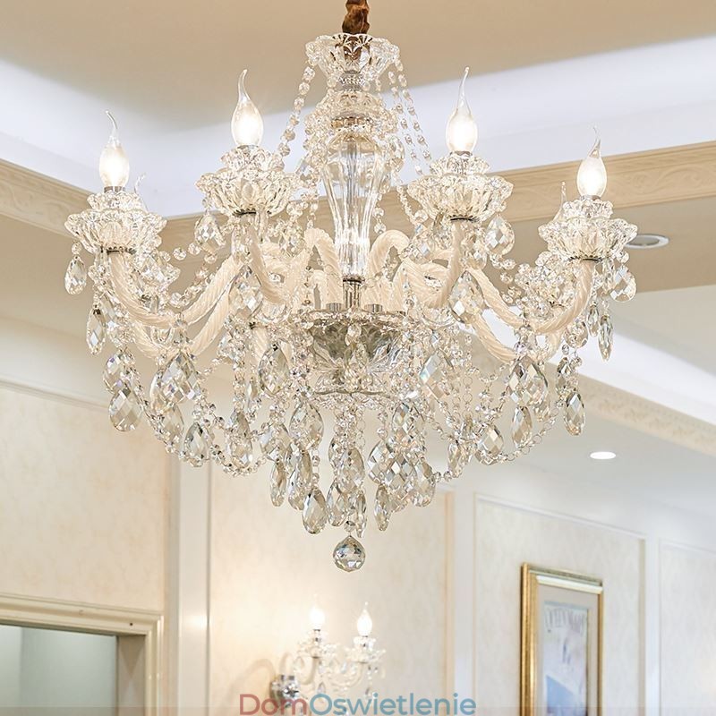 Luksusowy kryształowy żyrandol, europejska elegancka lampa wisząca