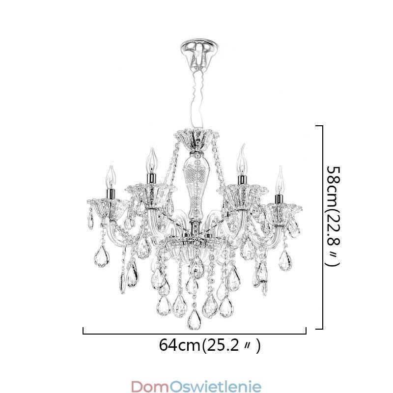 Europejski kryształowy żyrandol Elegancka lampa wisząca