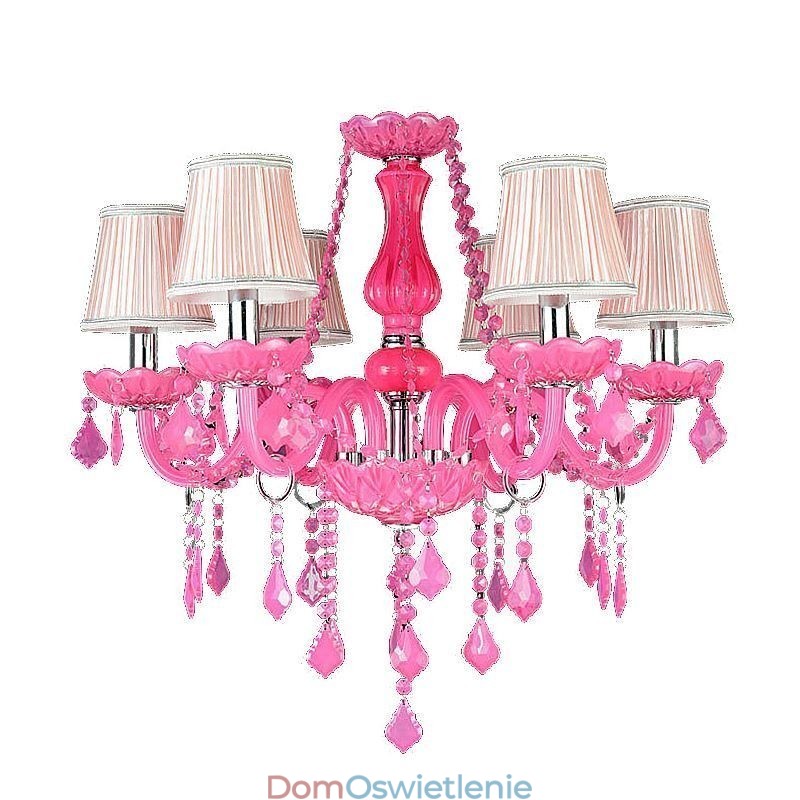 Europejski styl kryształowy żyrandol różowy wiszący romantyczny