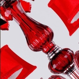 Kryształowy żyrandol w kolorze europejskim, wisząca lampa w kolorze czerwonym