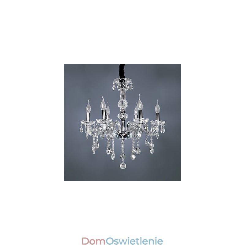 Elegancki kryształowy żyrandol z 6 światłami