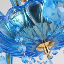 Elegancki kryształowy żyrandol europejska niebieska lampa wisząca