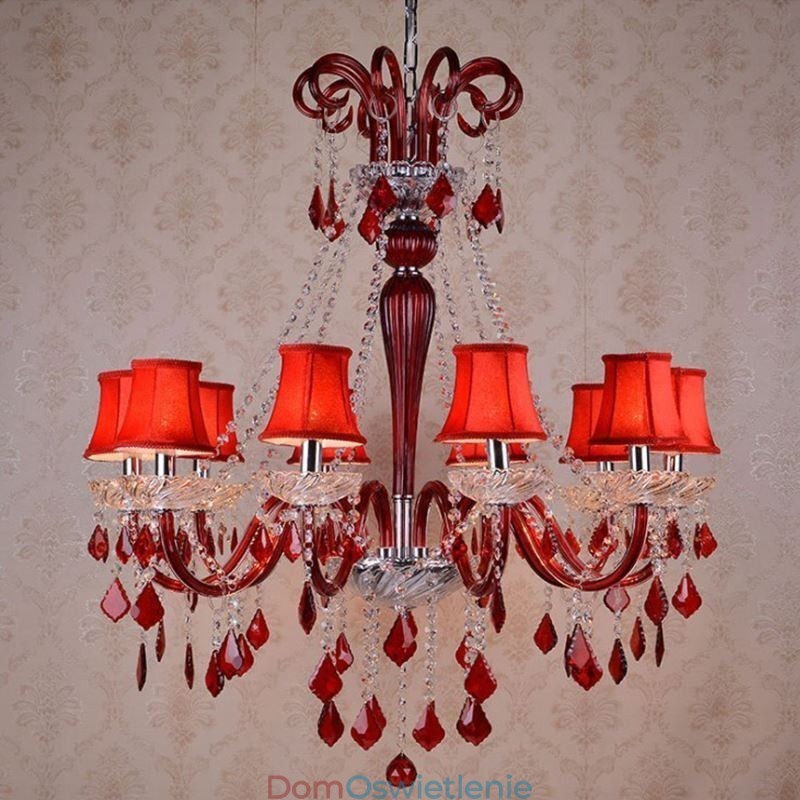 Retro kryształowy żyrandol europejska czarna lampa wisząca