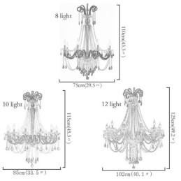 Europejski kryształowy żyrandol Elegancka lampa wisząca