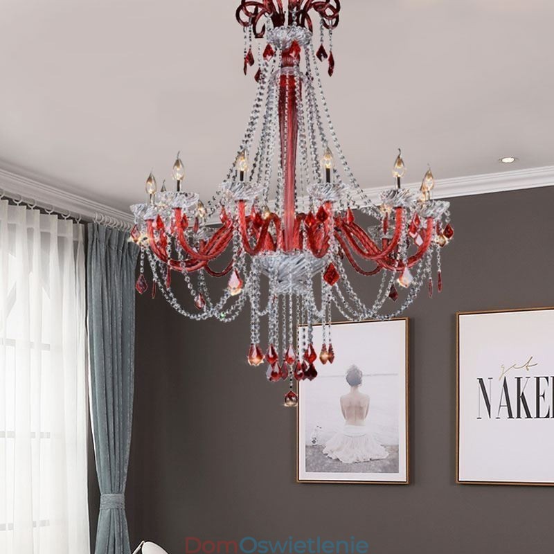 Europejski kryształowy żyrandol Elegancka lampa wisząca