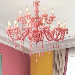 Elegancki kryształowy żyrandol, europejska duża lampa wisząca