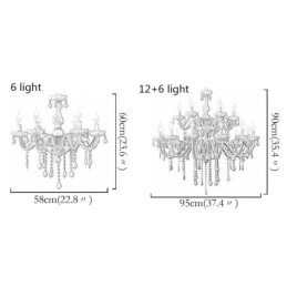 Elegancki kryształowy żyrandol, europejska duża lampa wisząca