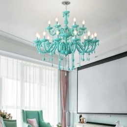 Elegancki kryształowy żyrandol, europejska duża lampa wisząca