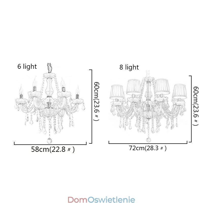 Kreatywny kryształowy żyrandol, europejska elegancka lampa wisząca