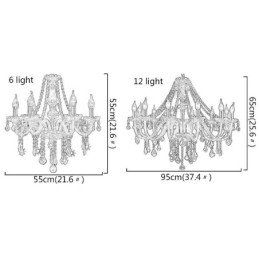 Europejski kryształowy żyrandol luksusowy wiszący w kolorze bursztynu