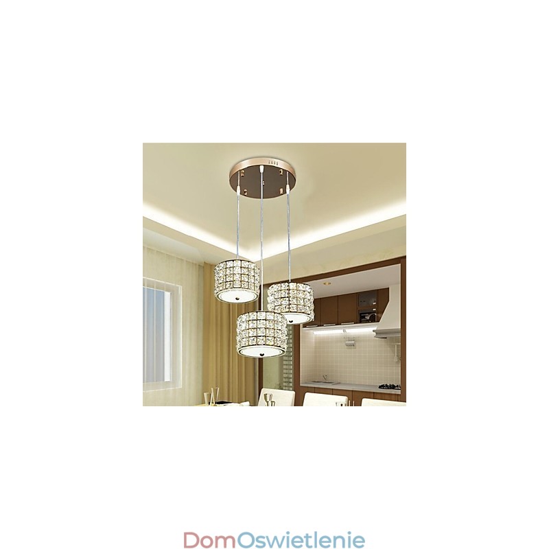 Pojedyncza lampa wisząca z 3 kryształkami