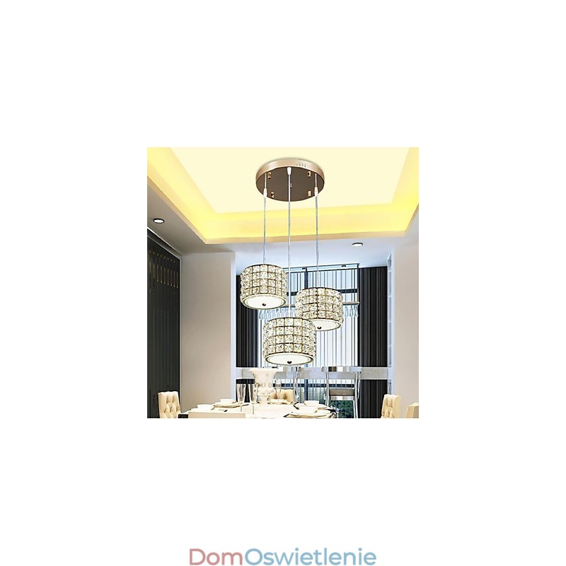 Pojedyncza lampa wisząca z 3 kryształkami
