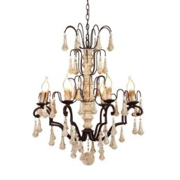 Drewniana lampa wisząca w stylu retro, elegancki żyrandol