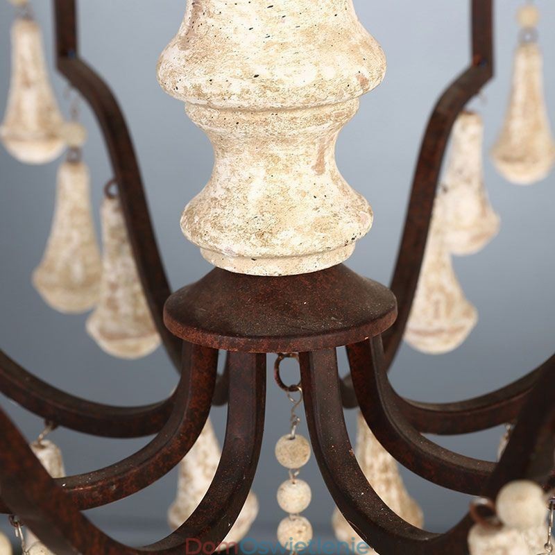 Drewniana lampa wisząca w stylu retro, elegancki żyrandol