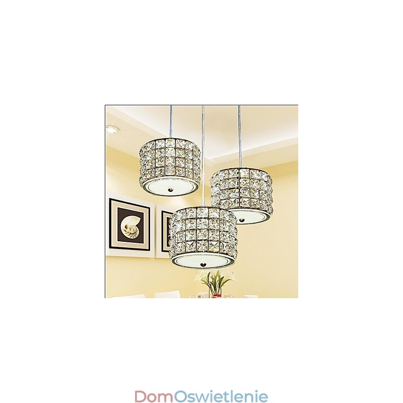 Pojedyncza lampa wisząca z 3 kryształkami