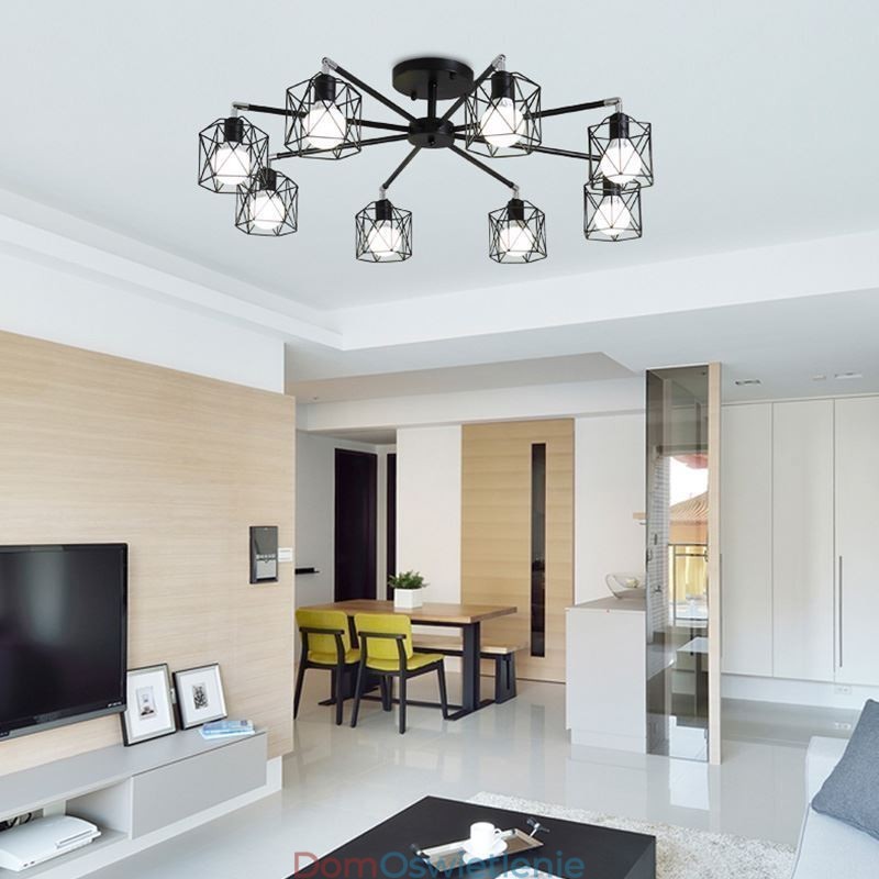 Nowoczesna lampa wisząca w klatce dla ptaków, żelazne oświetlenie dekoracyjne