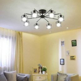 Nowoczesna lampa wisząca w klatce dla ptaków, żelazne oświetlenie dekoracyjne