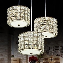 Pojedyncza lampa wisząca z 3 kryształkami