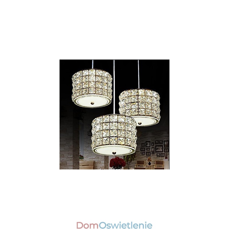 Pojedyncza lampa wisząca z 3 kryształkami