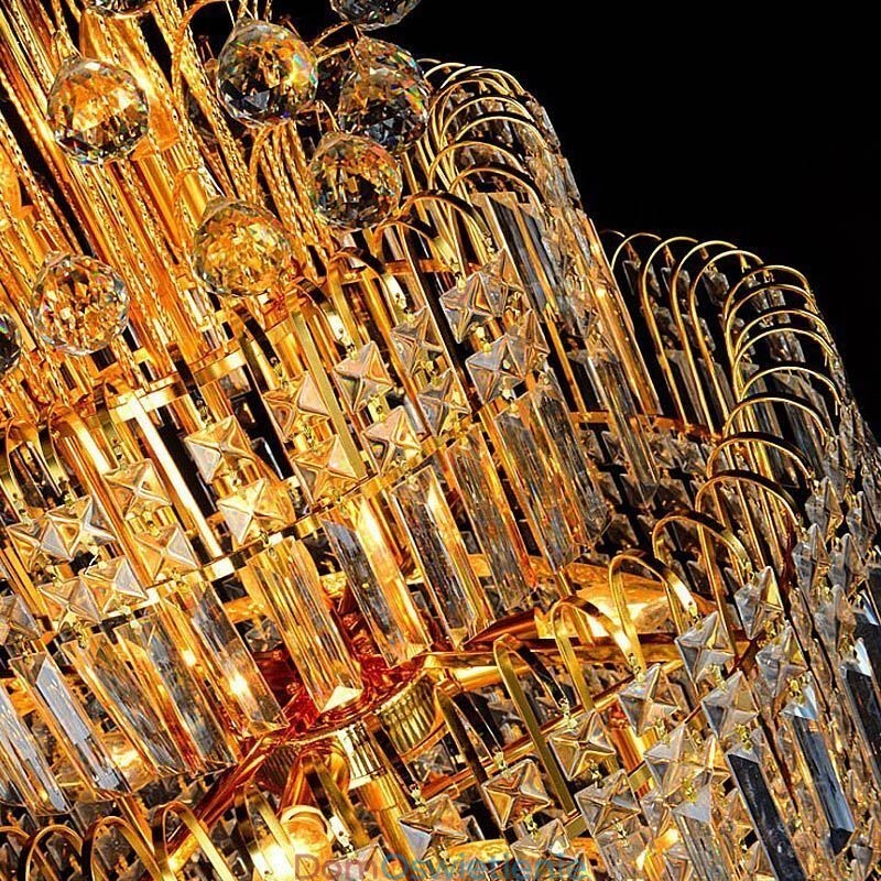 Elegancki kryształowy żyrandol empire europejski luksusowy długi wiszący