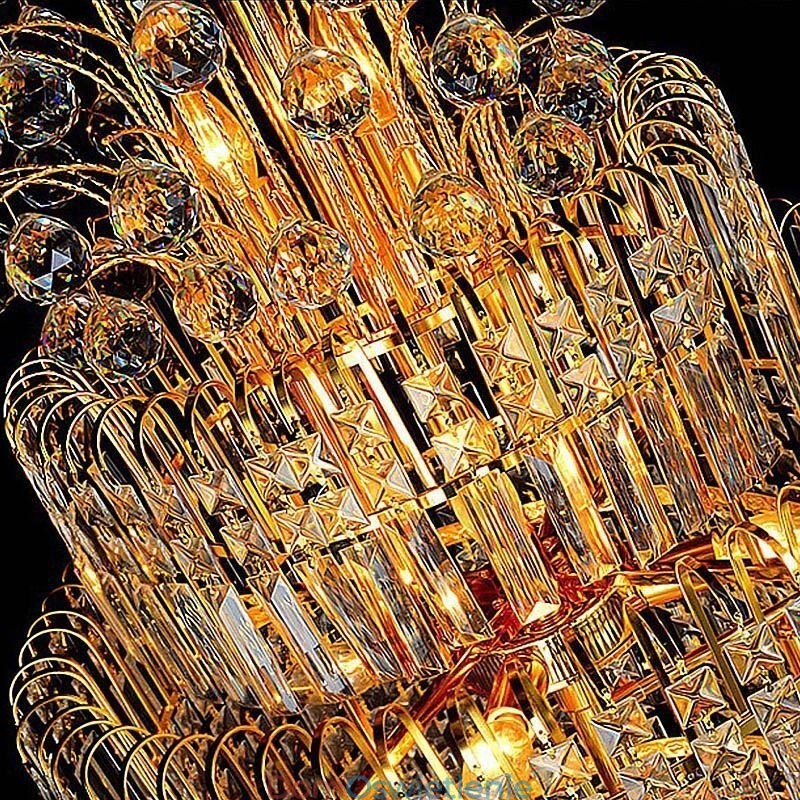 Elegancki kryształowy żyrandol empire europejski luksusowy długi wiszący