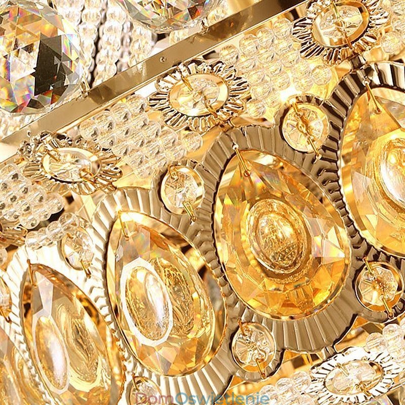Nowoczesny złoty żyrandol empire prosta kryształowa lampa wisząca