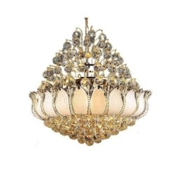 Współczesny kryształowy żyrandol Empire w kolorze złotym wisząca lampa Lotus