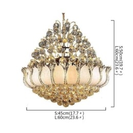 Współczesny kryształowy żyrandol Empire w kolorze złotym wisząca lampa Lotus